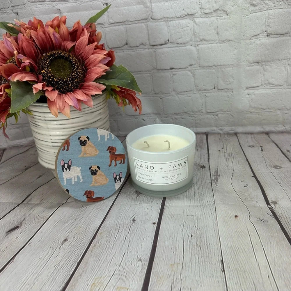 NWT sand + paws 12oz candle dachshund pug frenchie boston terrier
